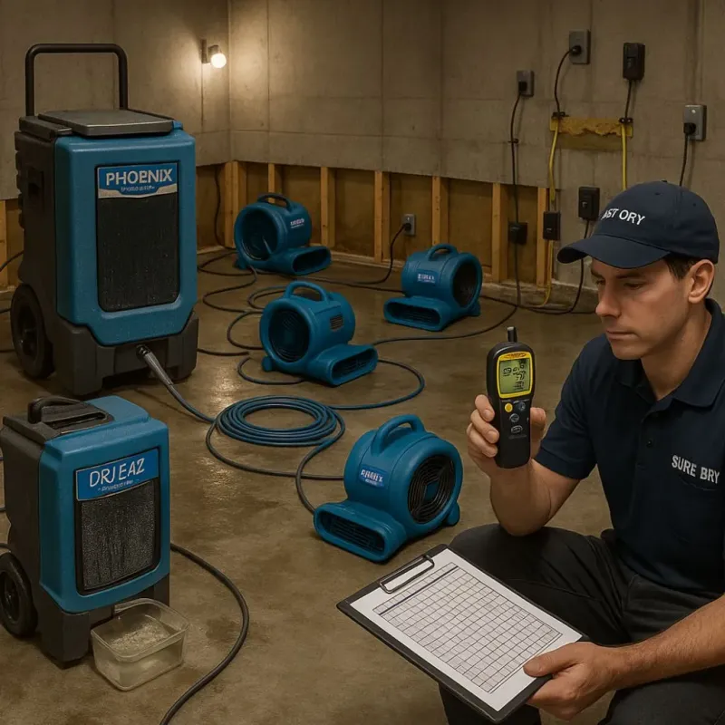 Structural Drying and Dehumidification process in White Oak, OH